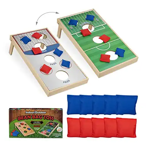 Cornhole Relaxdays, Wurfspiel Set, 10 Sandsäcke, Bean Bag Spiel
