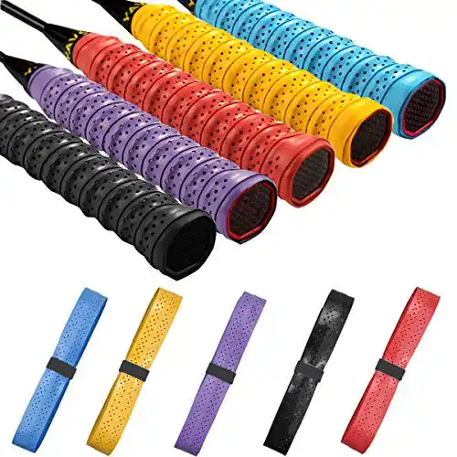 Tennisgriffband Fodlon 5 Stück Griffband Badminton Schläger, Griffbänder Tennisschläger Selbstklebend