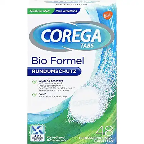 Zahnspangenreiniger Corega Reinigungs-Tabs Bio Formel, 48 Stk.