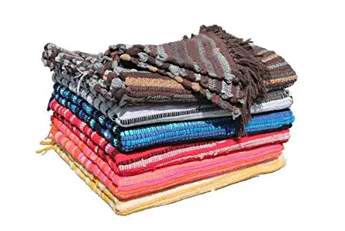 Flickenteppich GMMH Baumwolle Streifen 58×100 cm, blau