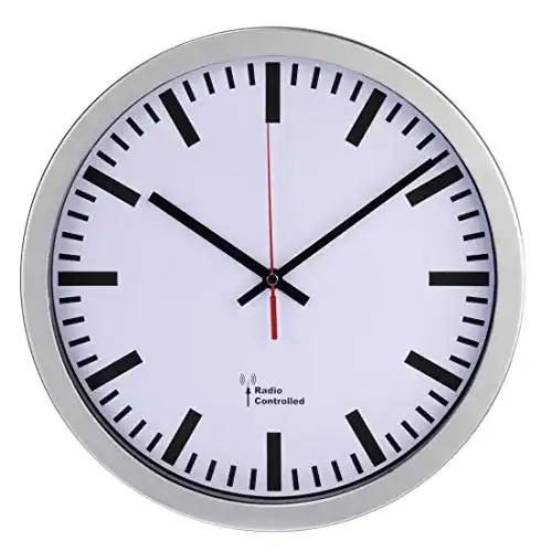 Bahnhofsuhr Hama Funk Wanduhr, Große DCF-Funkuhr