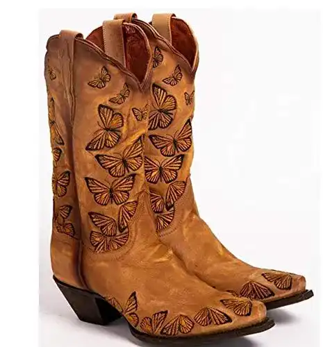 Cowboy Stiefel Damen ZYLL Damen High Heel-Stiefel