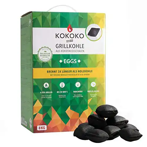 Kokos-Briketts McBrikett KOKOKO EGGS Premium Grillkohle, 8 kg