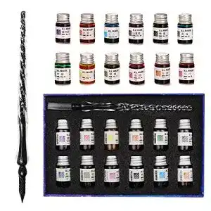 Glasfeder Aokuy Glasstifte-Set kalligraphie, Kalligraphie Dip Pens