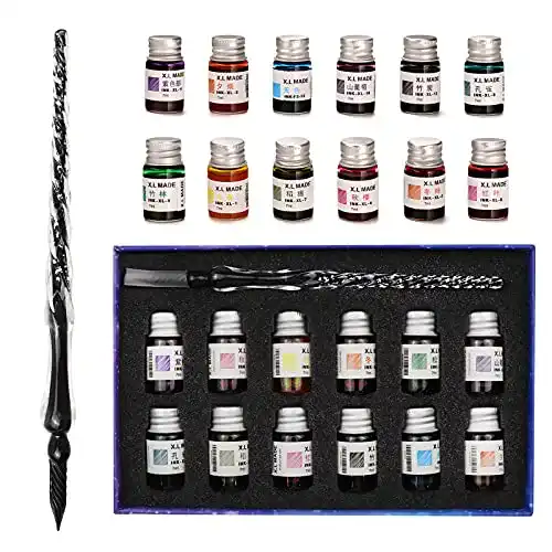 Glasfeder Aokuy Glasstifte-Set kalligraphie, Kalligraphie Dip Pens