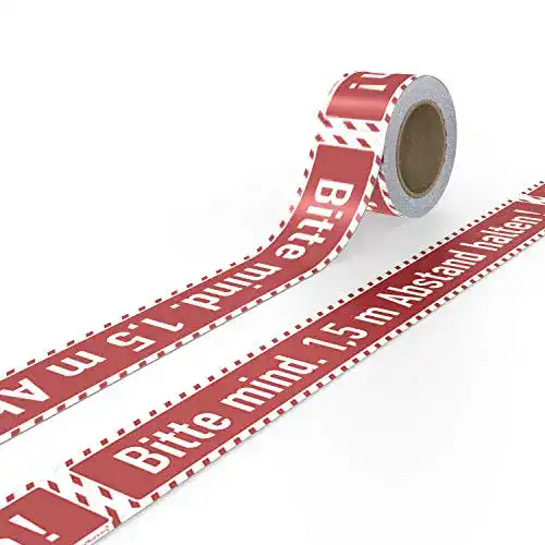 Klebeband Abstand halten Betriebsausstattung24 ® 25 m Rolle rot