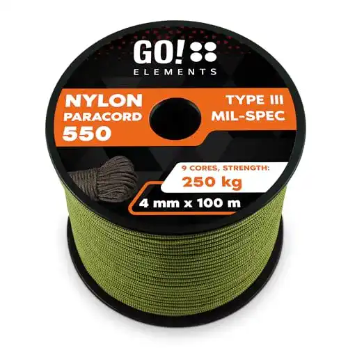 Schnur GO!elements 100m Paracord Seil aus reißfester Nylon