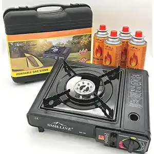 Gasgrill mit Kartusche TW24 Gaskocher inkl. 4X Gaskartusche Butan