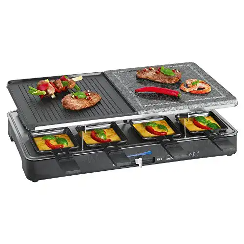 Raclette-Grill mit Steinplatte Clatronic RG 3518, inkl. 8 Pfännchen