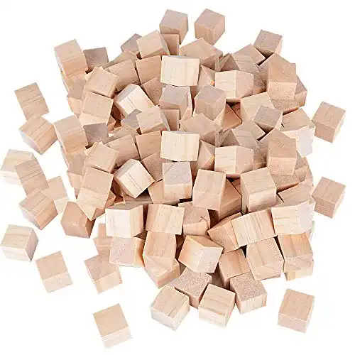 Holzwürfel DEOMOR 100 Stück Holz Würfel 20mm Blanko
