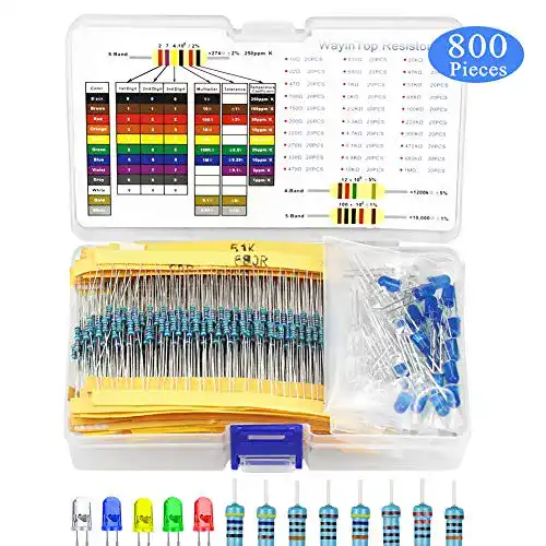 Arduino-LED WayinTop 5mm LED Diode & Widerstände Kit