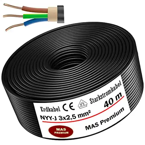 Erdkabel MAS Premium, von 5m bis 100m NYY-J 3×2,5 mm²