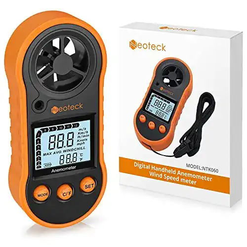 Windmesser Neoteck Windmessgerät Anemometer Digital LCD