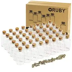 Glasfläschchen RUBY 48pcs 25ml Mini mit Korken 30 X