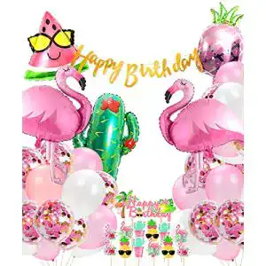 Party-Deko Regendeko 46er Set Geburtstagsdekoration Flamingo
