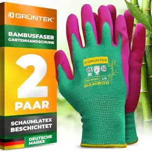 Gartenhandschuhe GRÜNTEK 2 Paar BAMBUS Natur L/9 Bambus