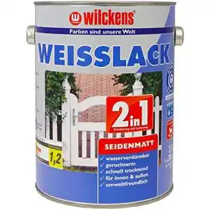 Weißlack Wilckens 2-in-1 Weisslack seidenmatt, 2,5 L, weiß