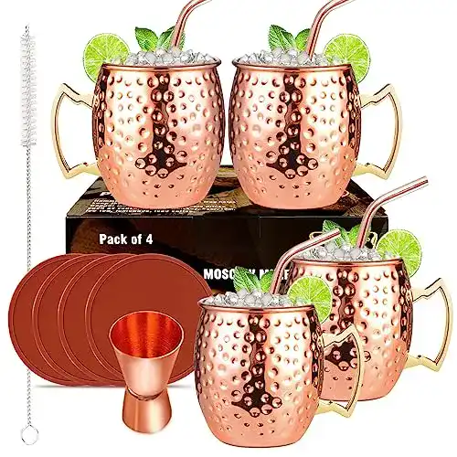 Moscow-Mule-Becher LIVEHITOP Moscow Mule Kupferbecher Set