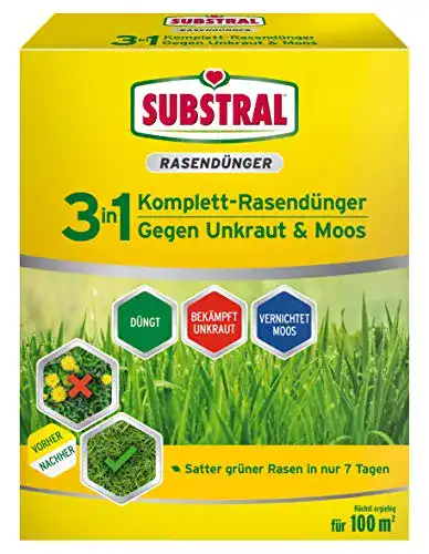Rasendünger mit Unkrautvernichter Substral 3 in 1, 3,6 kg