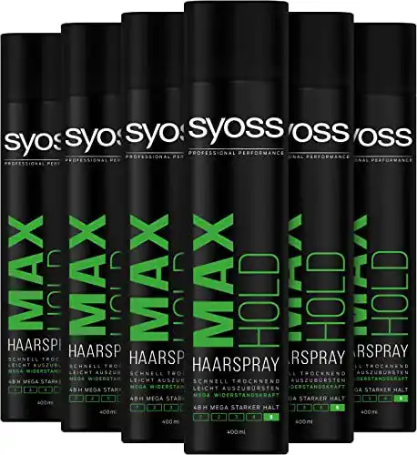 Syoss-Haarspray Syoss Haarspray MAX HOLD starker Halt, 6 x
