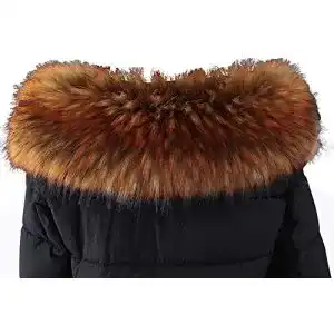 Pelzkragen Surakey Damen Faux Pelzschal mit Knöpfen, Braun