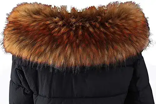 Pelzkragen Surakey Damen Faux Pelzschal mit Knöpfen, Braun
