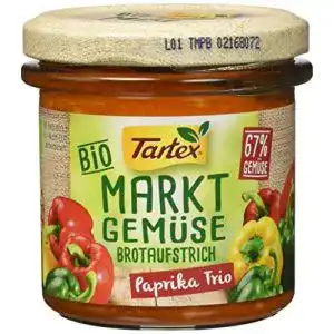 Bio-Brotaufstrich Tartex Bio Marktgemüse, Paprika Trio, 6 x 135 g