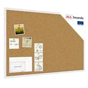 Korkwand ALLboards Pinnwand mit weißem Holzrahmen 90x60cm