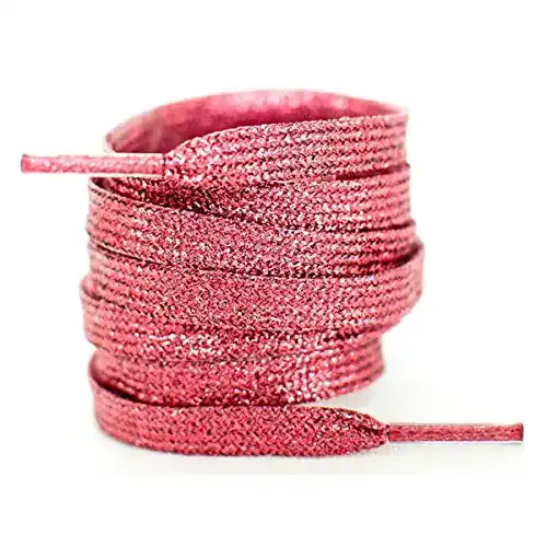 Pinke Schnürsenkel Glamlaces Flache Schnürsenkel für Sportschuhe