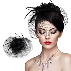 Fascinator Olinner Faszinator Hut, Schleier Mesh Stirnband