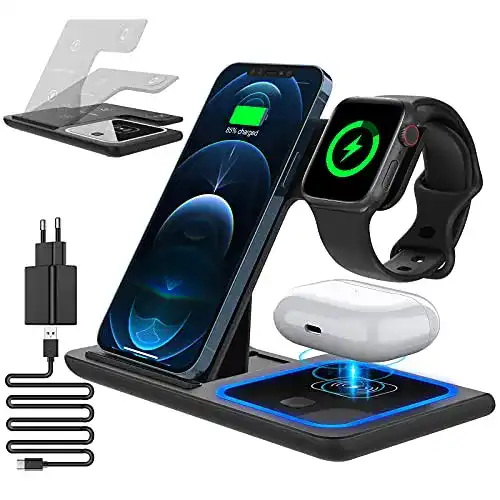 Apple-Watch-Ladegerät CAVN 3-in-1 Kabelloses Ladegerät, Faltbar