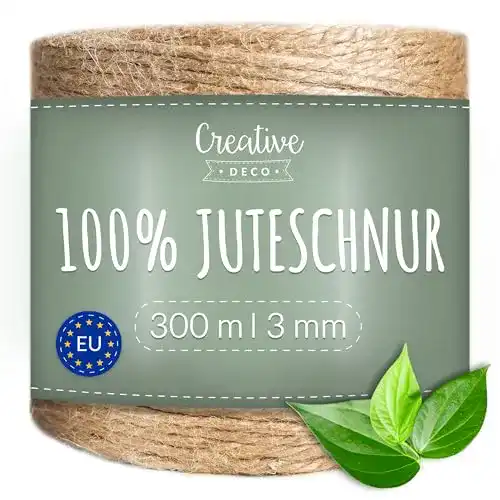 Juteschnur Creative Deco 300m Natur Braun | 985 Fuß | 2-3 mm Dicke