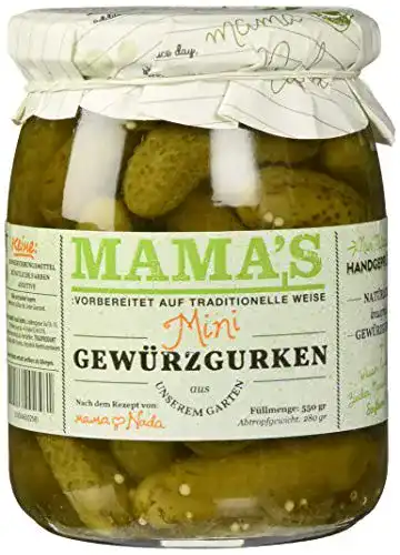 Die beste Gewürzgurken Mama's Food Baby Gurken, 550 g 2026 Test Bestseller Gewürzgurken Mama’s Food Baby Gurken, 550 g