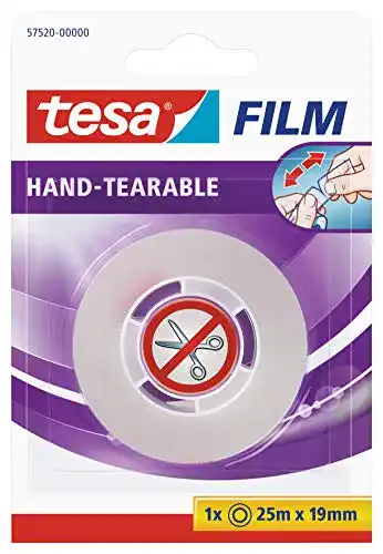 Tesafilm tesa film von Hand einreißbar, 25m x 19mm, 1 Rolle