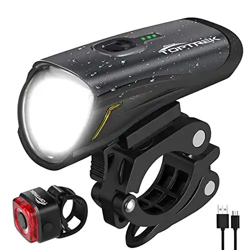 Fahrradbeleuchtung USB toptrek Fahrradlicht Set, LED