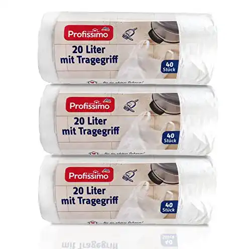 Müllbeutel Profissimo mit Tragegriff, 20 Liter, 3er Pack, 120 Stück