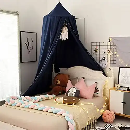 Baldachin Michorinee Betthimmel Babybett Dunkelblau