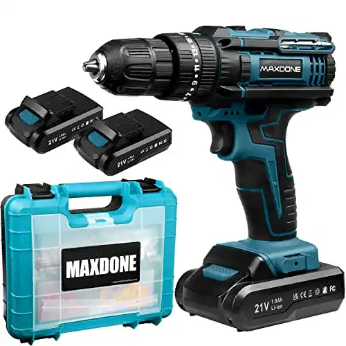 Akkuschrauber-Set MAXDONE 90 PCS Set mit 2 Akkus