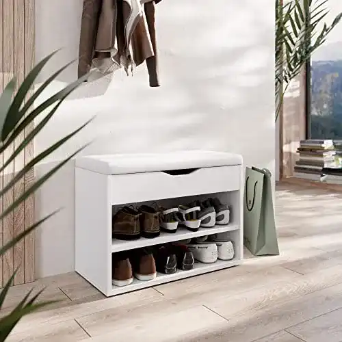 Schuhbank RICOO WM032-WM-W Schuhregal 60x42x30 cm Klein