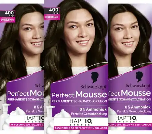Haarfarbe dunkelbraun Perfect Mousse Schwarzkopf Permanent
