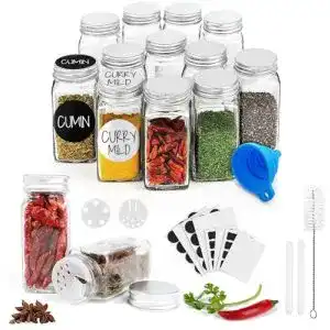 Gewürzgläser RUBY Gewürze Aufbewahrung Set, 12 Stück 120ml