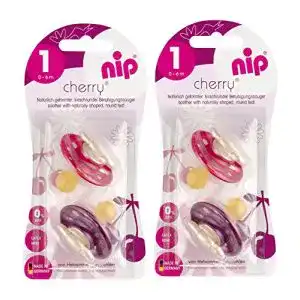 nip-Schnuller nip Rundsauger Cherry Doppelpack Girl, Latex