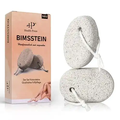 Bimsstein Health Press Fußpflege 2er-Set Hornhautentferner Grob