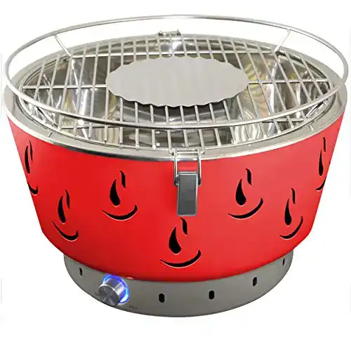 Holzkohlegrill mit Aktivbelüftung ACTIVA, AIRBROIL JUNIOR Rot