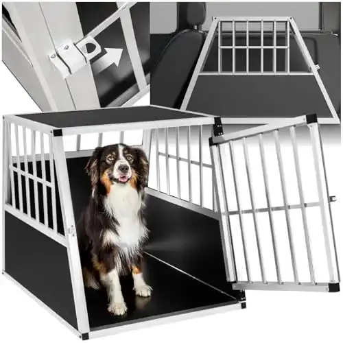 Hundebox Auto TecTake Alu tra­pez­för­mig 66x90x69,5cm