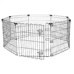 Freilaufgehege Amazon Basics, Faltbares Metall-Gehege mit Tor