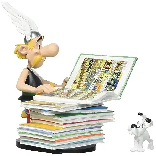Asterix-Figuren Plastoy SAS 128 Asterix sitzt auf Bücherstapel