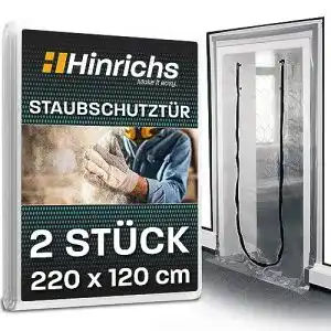 Staubschutztür Hinrichs 2 x mit Reißverschluss, Transparent