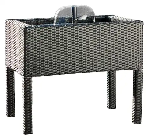 Hochteich Heissner 015196-00 Rattan mit Wasserspiel, schwarz