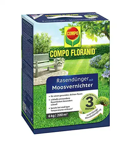 Moosentferner Compo Rasendünger mit Moosvernichter, 6 kg